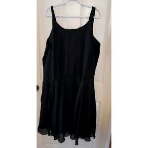Channa Vintage 80s Women’s 1X Black Goth Lace Shell  Below Knee Dress. B32